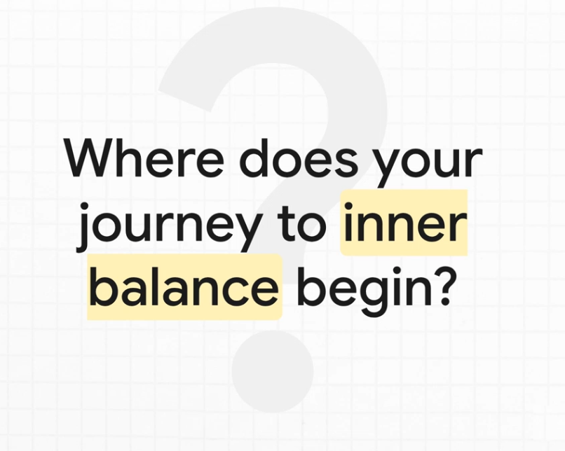 Text graphic asking, “Where does your journey to inner balance begin?” highlighting the start of nervous system regulation and recovery.